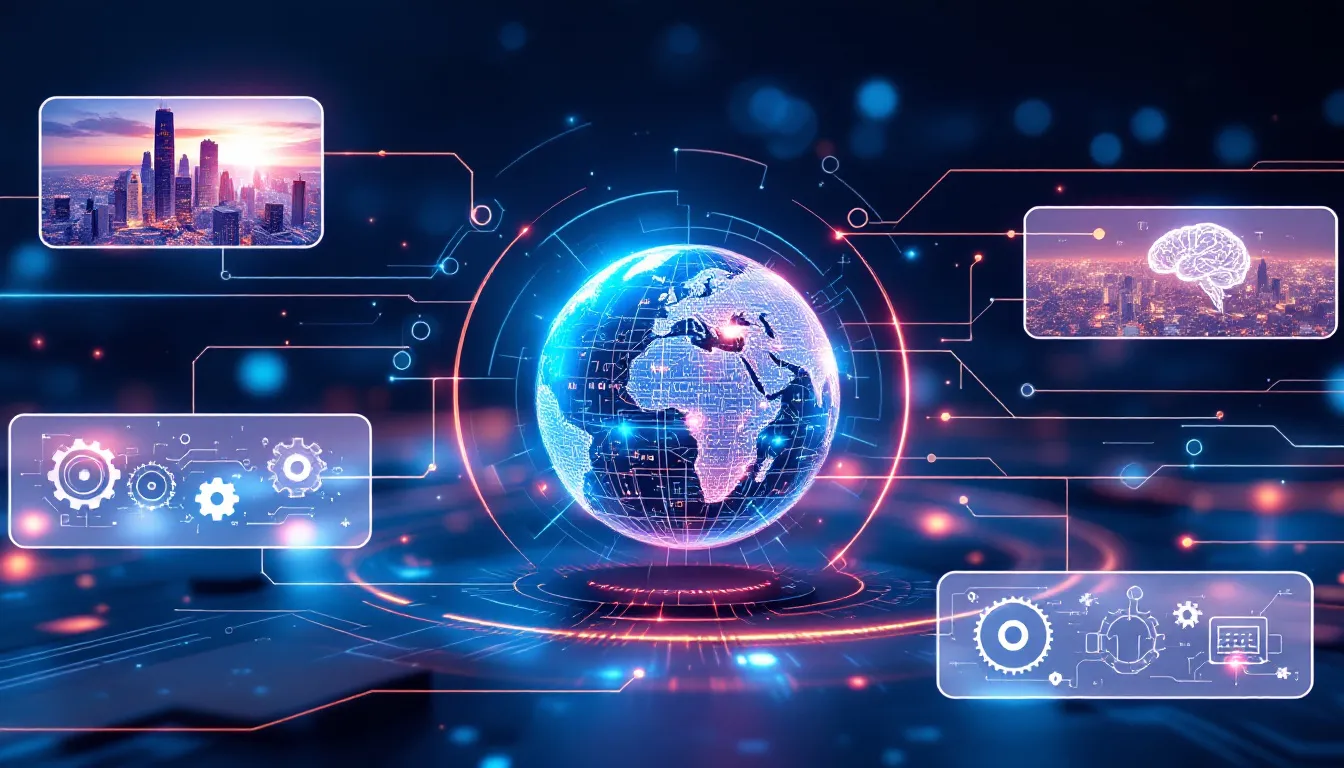 A collage of success stories using AI for business planning.