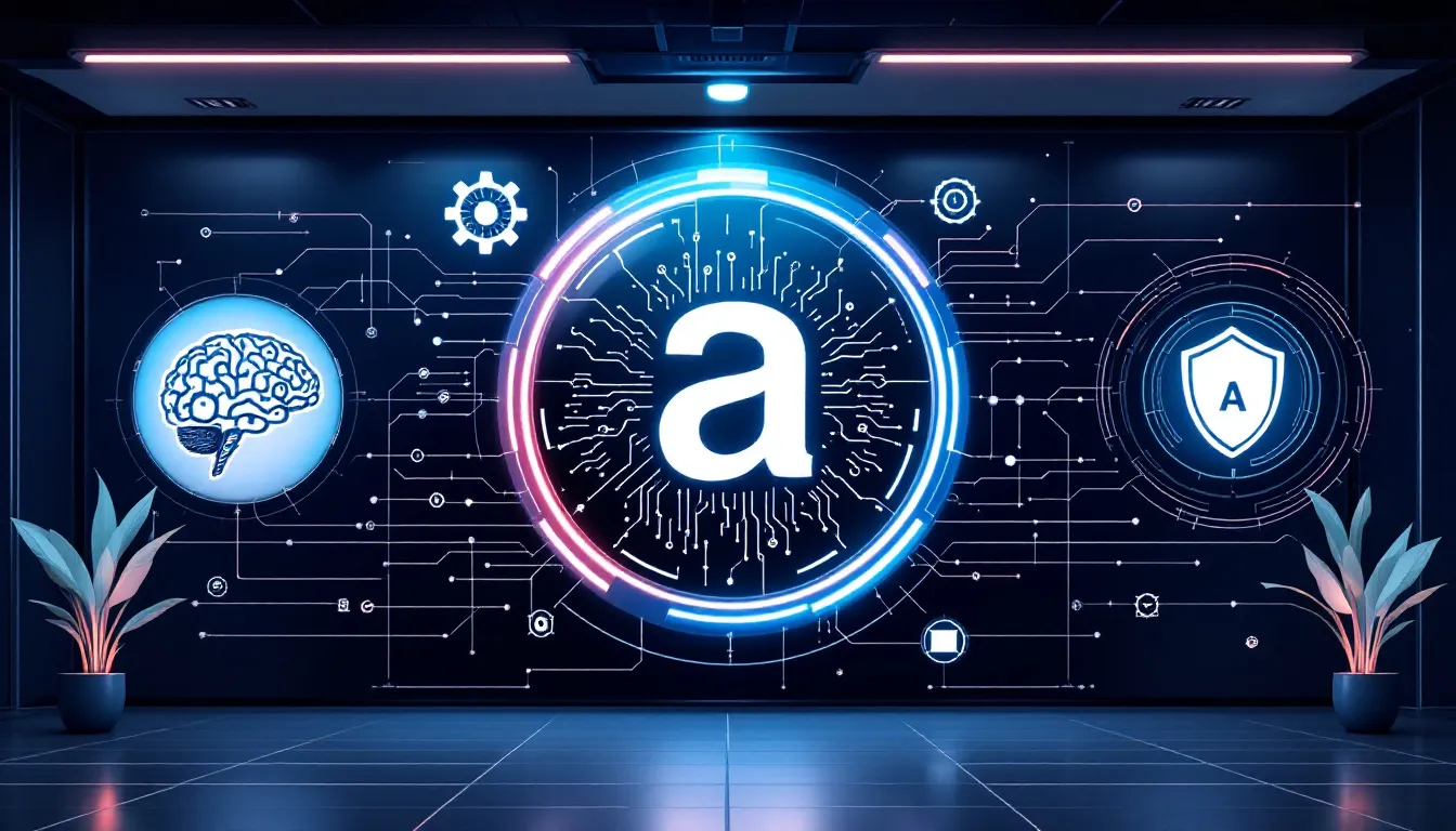 A visual representation of a secure AI framework being implemented in a corporate setting.