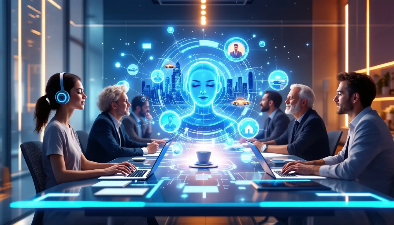 An illustration of real-time collaboration enhanced by AI integration.